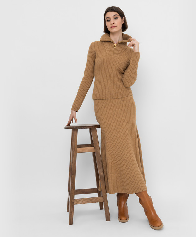 Nanushka Светло-коричневая юбка-годе Alyna NW21FWSK00174 изображение 2