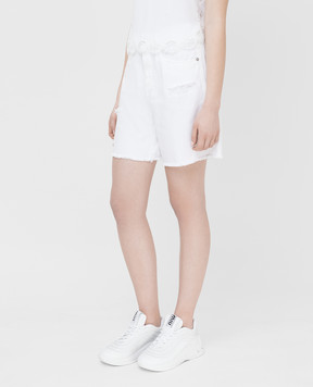 Ermanno Scervino Белые шорты с кристаллами D367P324KBP