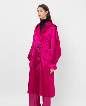 ALEXANDRE VAUTHIER Розовый двубортный тренч 214COA14001555