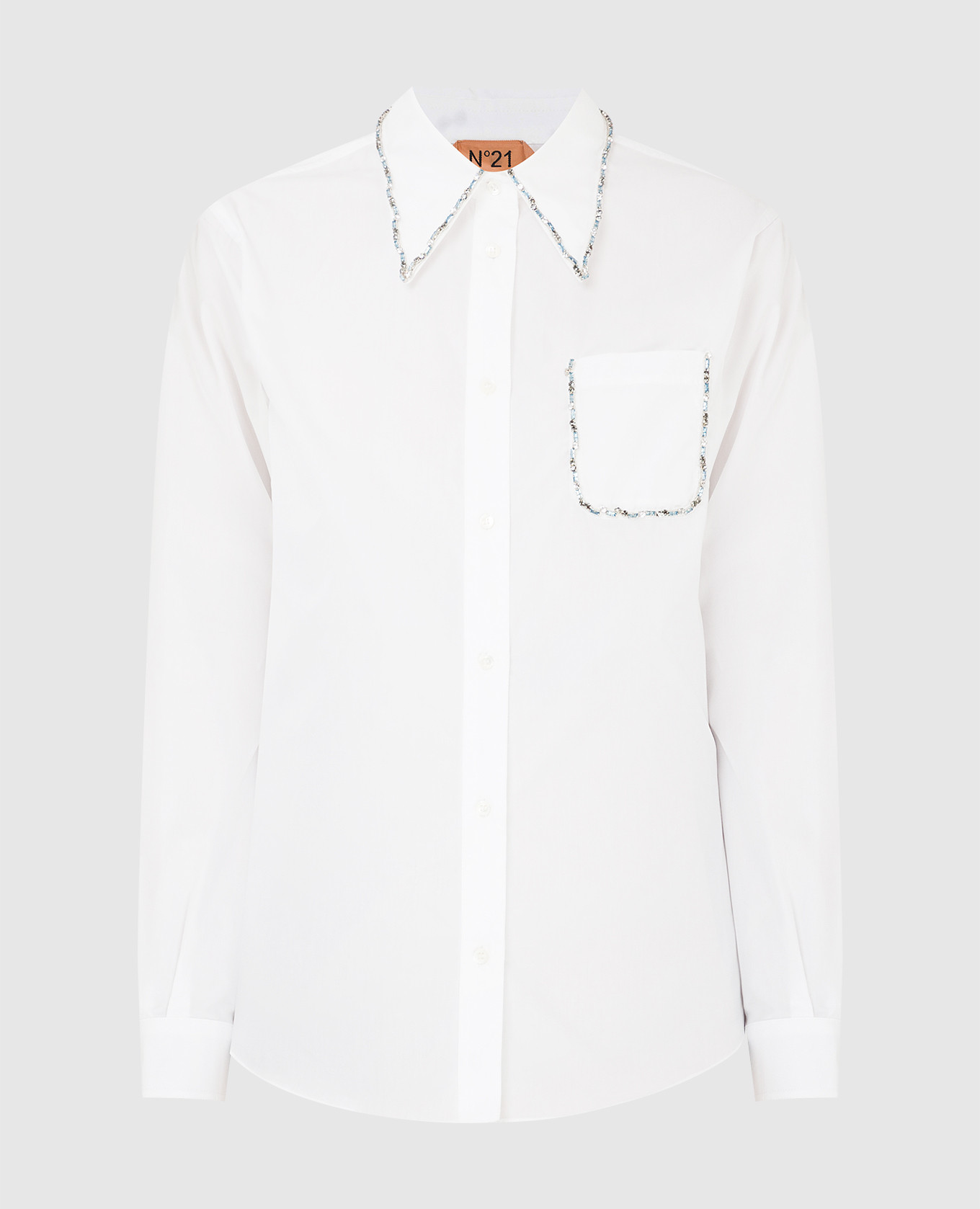 

Блуза с кристаллами, Белый, Блузы