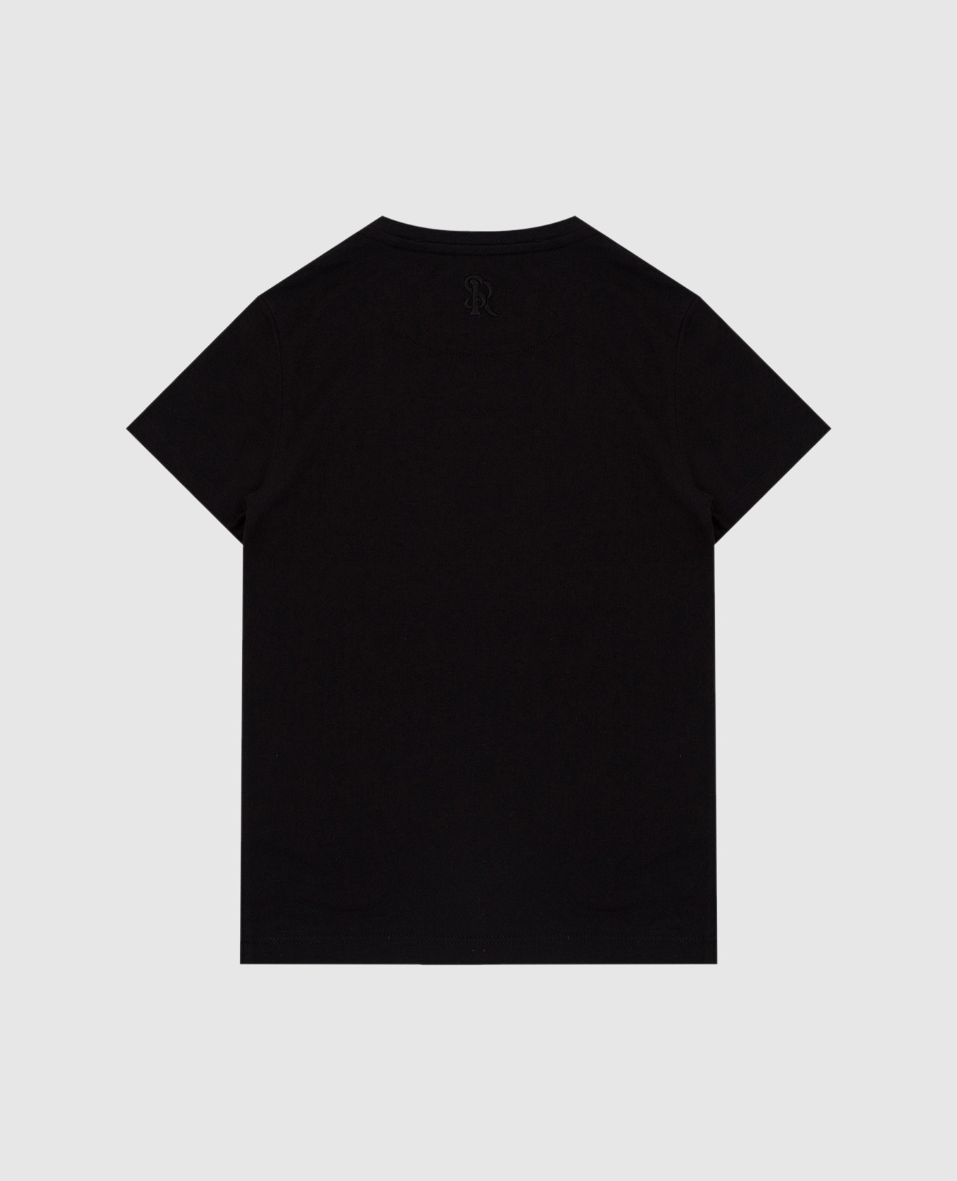 Stefano Ricci Детская черная футболка с вышивкой YNH7400130803 изображение 2