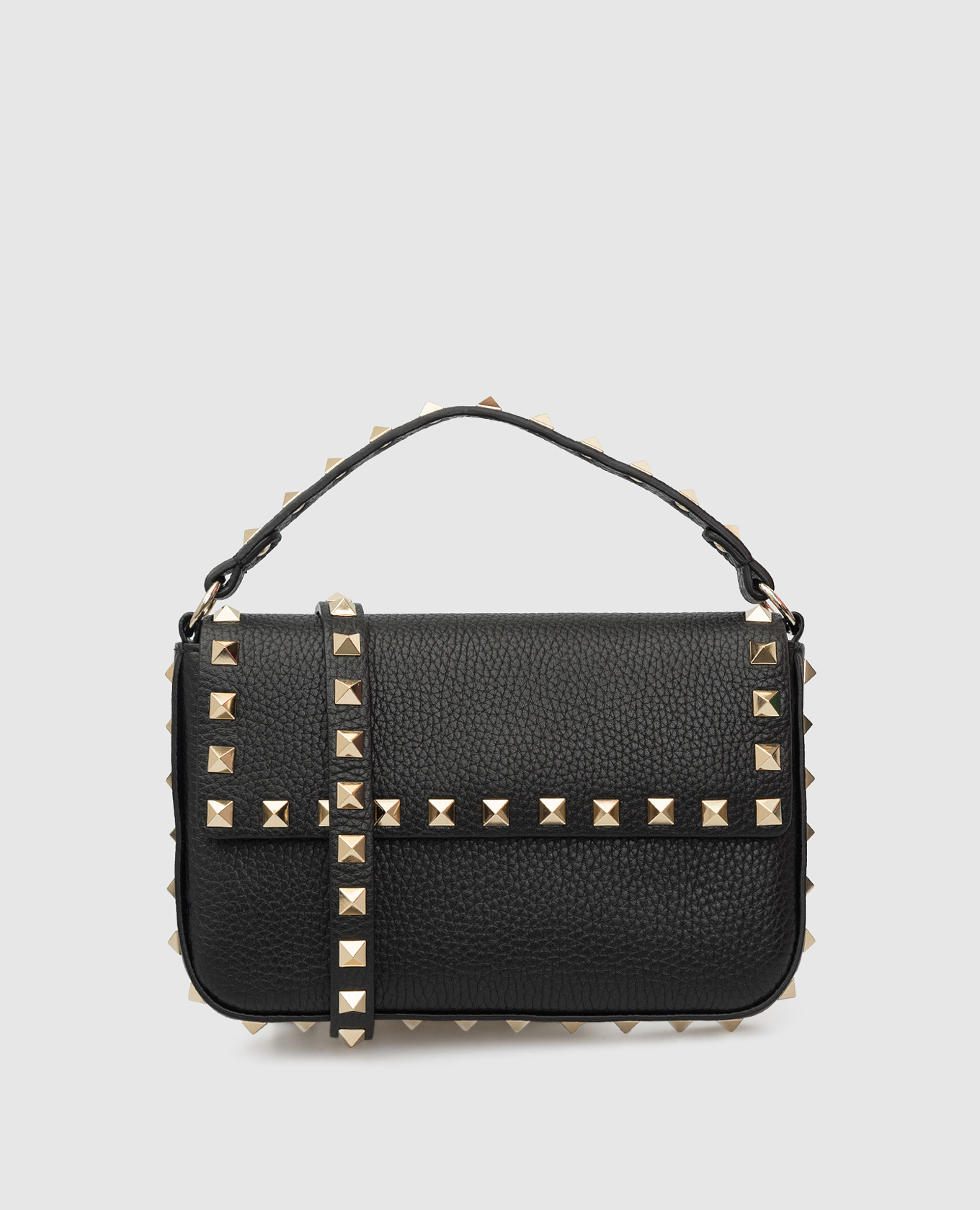 

Черная кожаная сумка мини Rockstud Valentino, Черный, Сумки