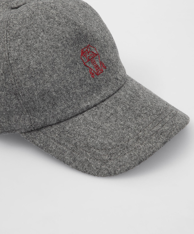 Brunello Cucinelli Серая кепка из шерсти M038P9985 изображение 4