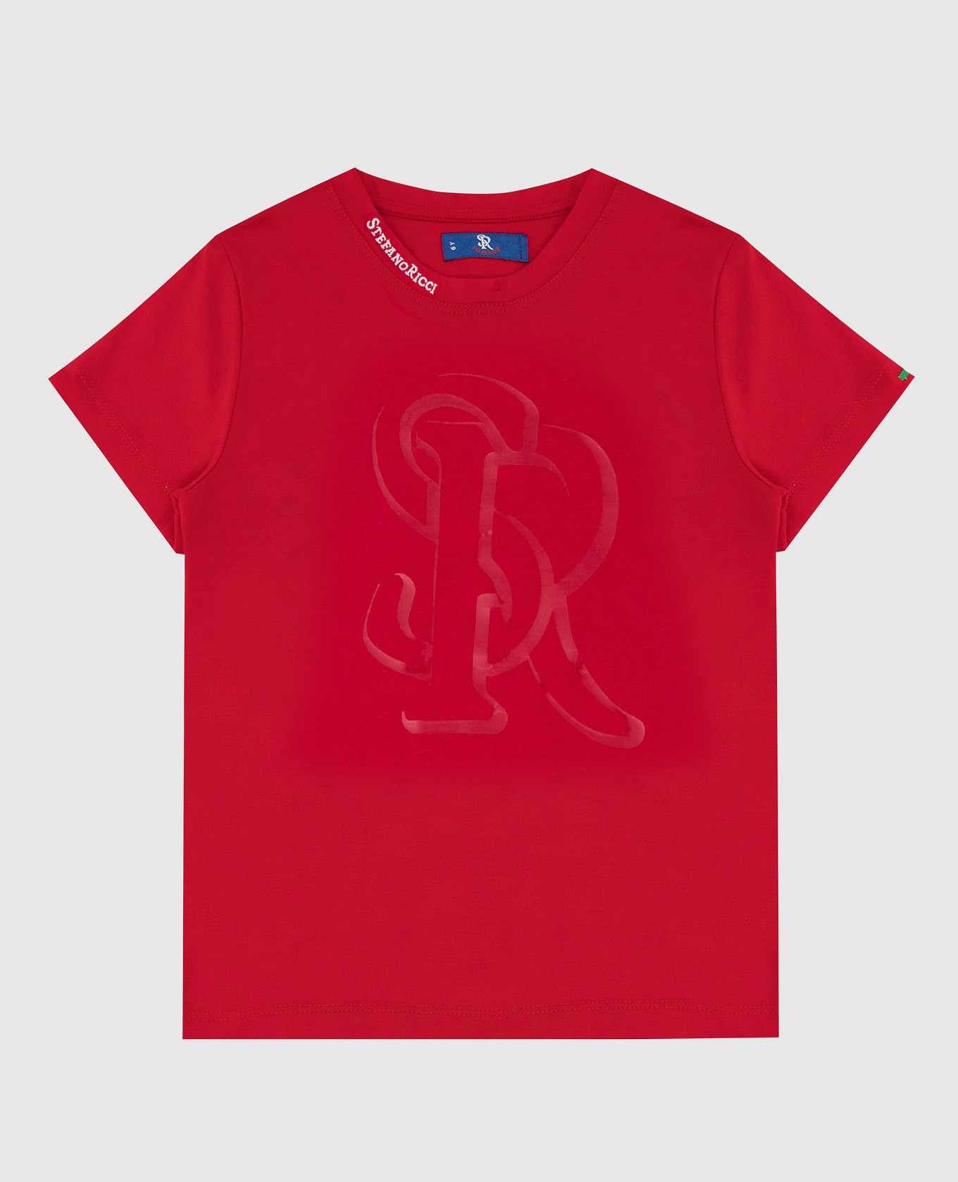 Stefano Ricci Детская красная футболка с эмблемой YNH9200200803