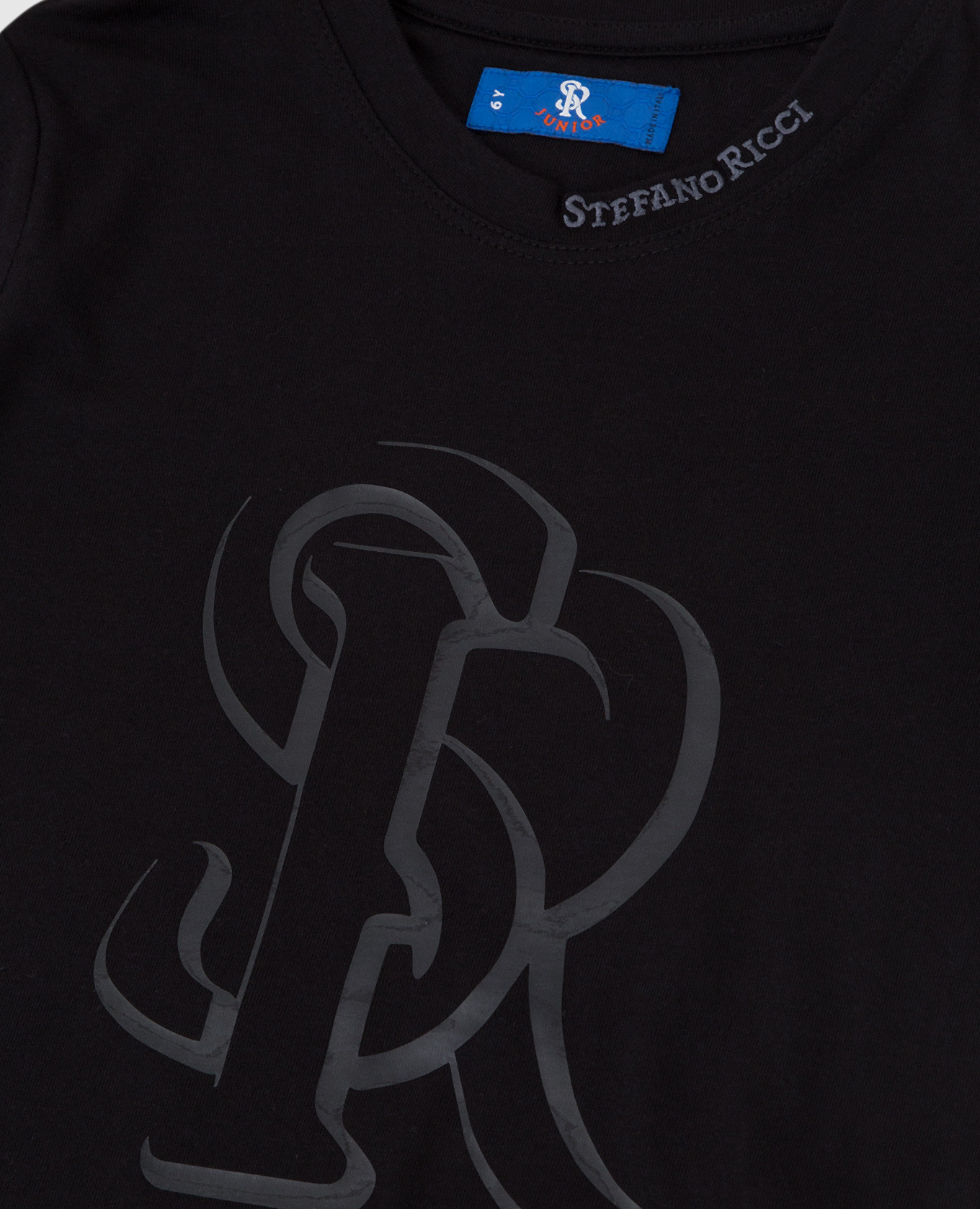 Stefano Ricci Детская черная футболка с эмблемой YNH9200200803 изображение 3