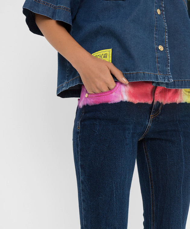 Versace Jeans Couture Джинси-слім з ефектом тай-дай 71HAB5K0DW00901D зображення 5