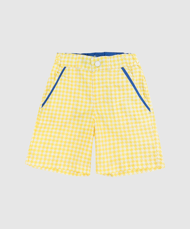 Stefano Ricci Детские желтые плавательные шорты в узор YUB8200010B2340J