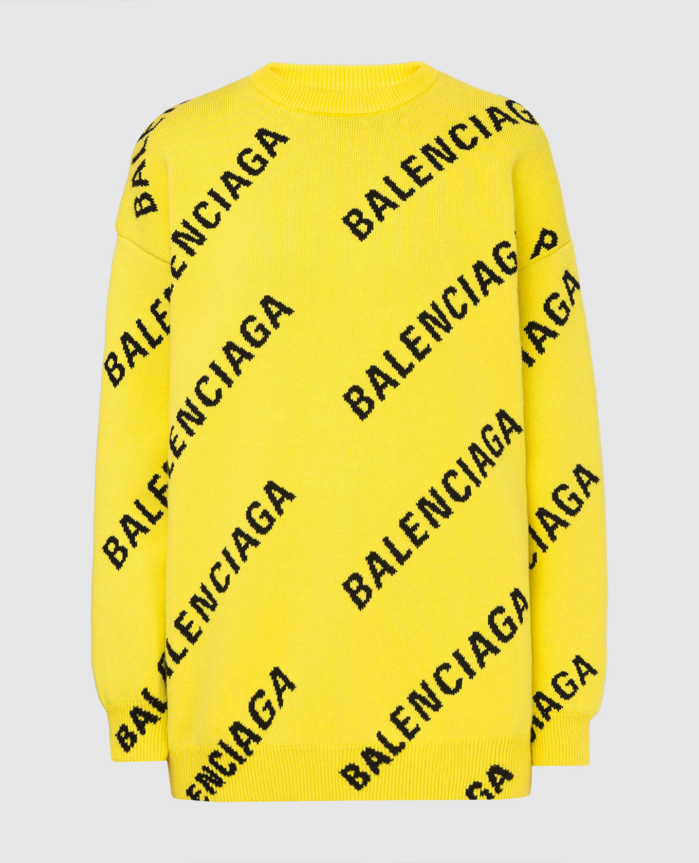 

Свитер с узором логотипа Balenciaga, Желтый, Свитера