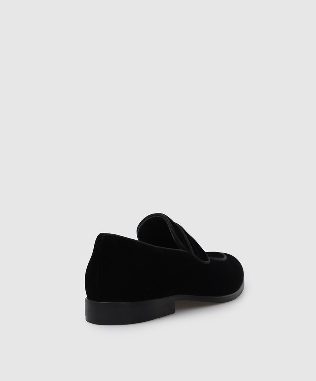 Stefano Ricci Children's black velvet loafers YR59CG8019VL image 3