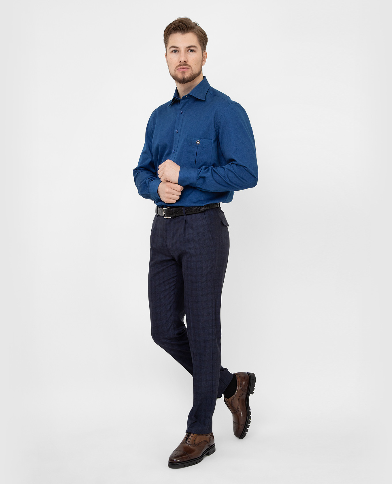Stefano Ricci Темно-синие брюки из шерсти в узор M1T1400090T002HC изображение 2