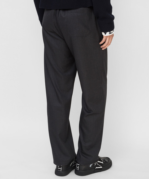 Valentino Сірі штани з вовни WV3RBG907CF зображення 4