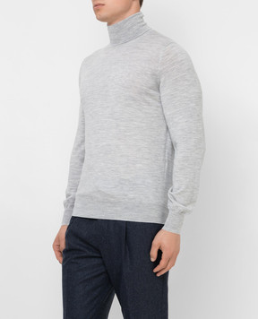 Brunello Cucinelli Светло-серый гольф из  шерсти и кашемира M2400103