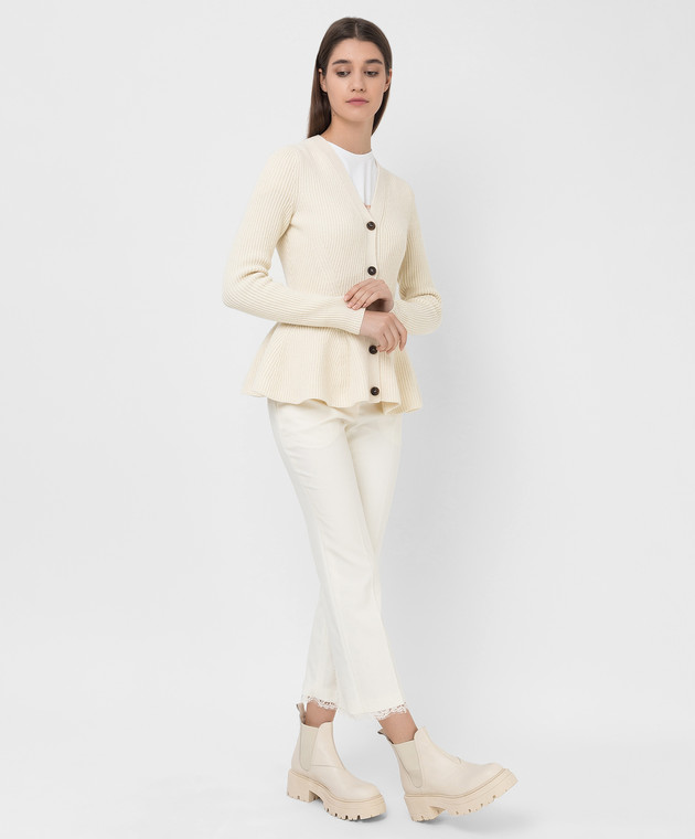 Alexander McQueen Кардиган из шерсти и кашемира с баской 679389Q1AWM изображение 2
