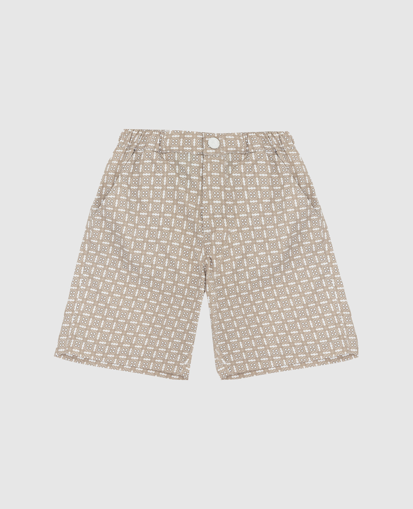 Children's beige patterned swim shorts