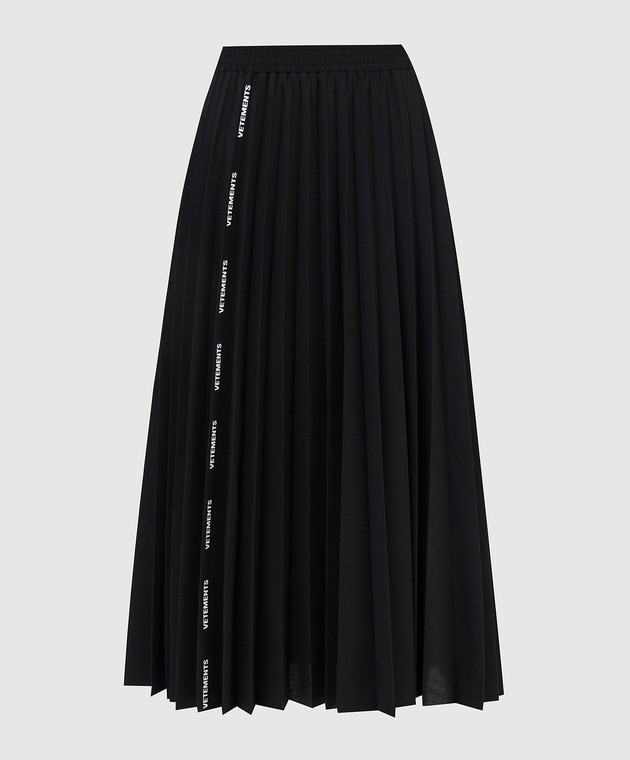 Vetements Черная юбка-плиссе с принтом логотипа WA52SK200B