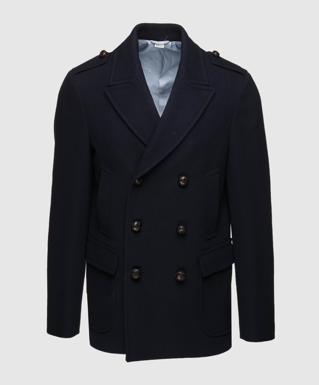 Gucci Темно-синє пальто з вовни і кашеміру 523628