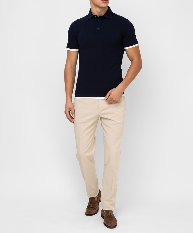 Brunello Cucinelli Темно-синее поло M0T633966 изображение 2