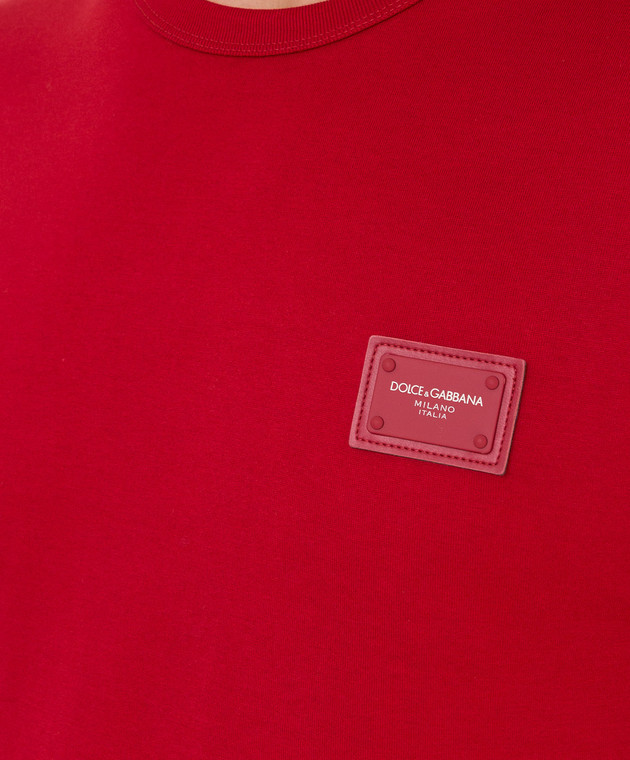 Dolce&Gabbana Красная футболка с логотипом G8KJ9TFU7EQ изображение 5