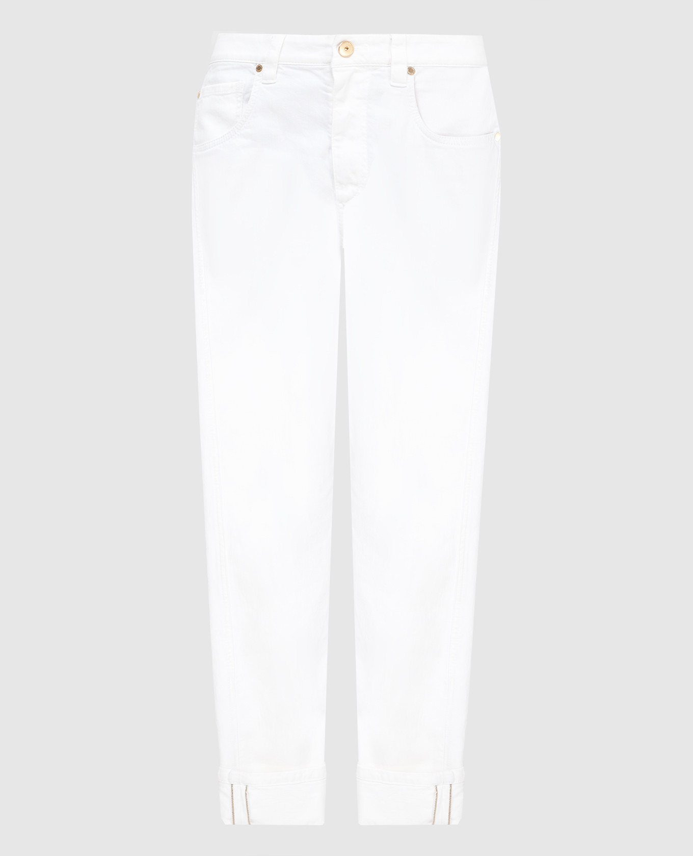 Белые джинсы с цепочками