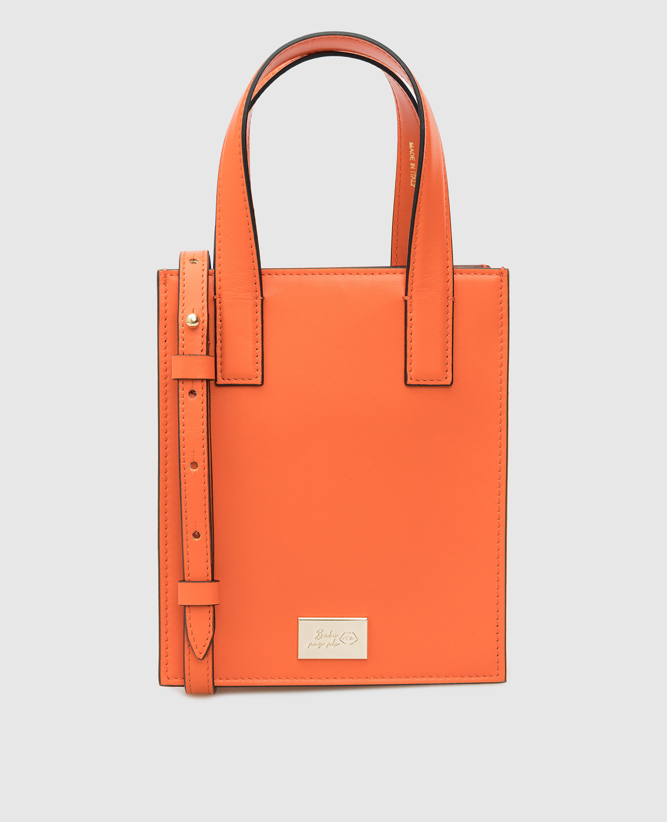 Оранжевая кожаная сумка-тоут
