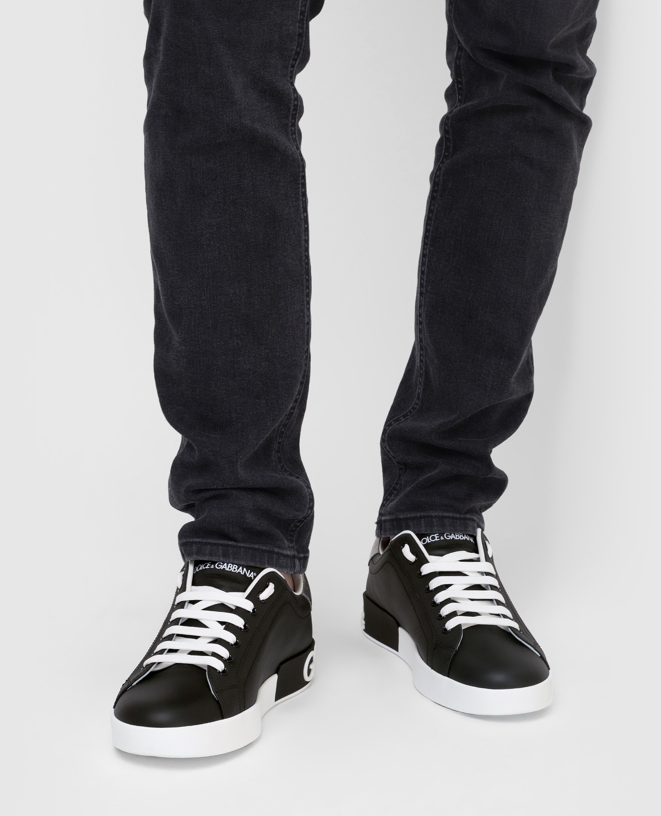 Dolce\u0026Gabbana - Кожаные сникеры Portofino с логотипом CS1760AH527 купить в  Symbol