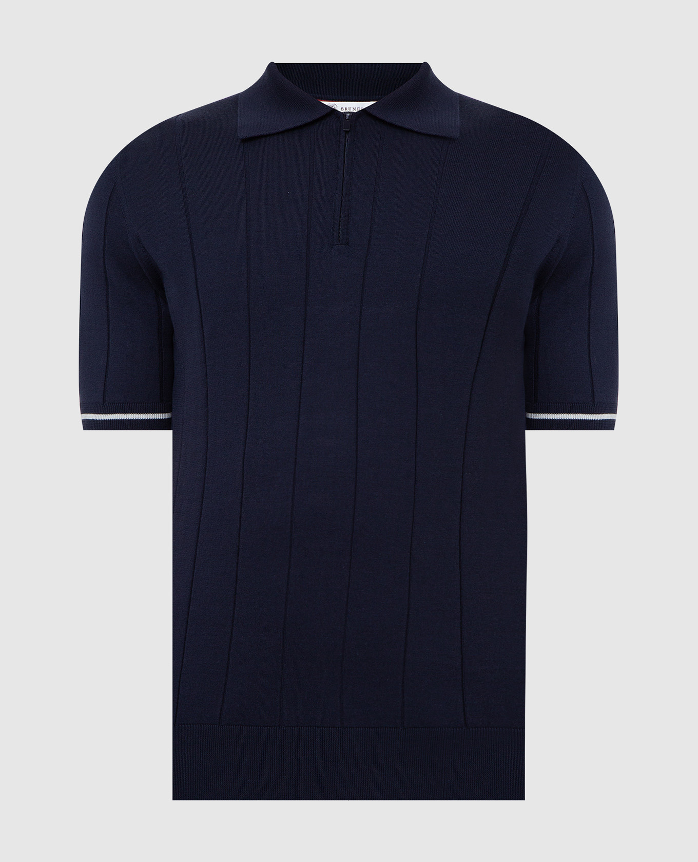 Brunello Cucinelli - Navy blue patterned polo M29803415 buy at Symbol