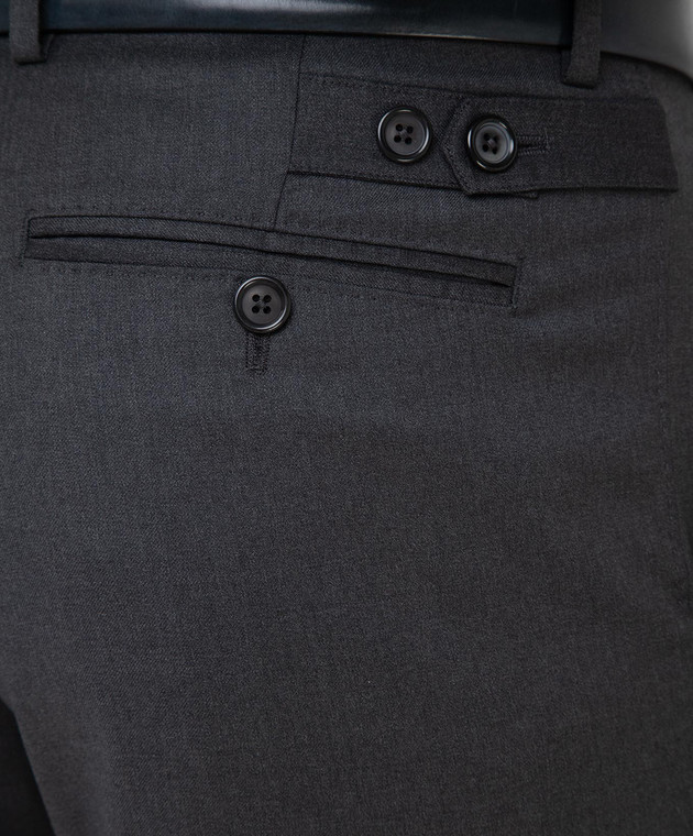 Dolce&Gabbana Темно-серые брюки из шерсти GY6IETFUBFA изображение 5