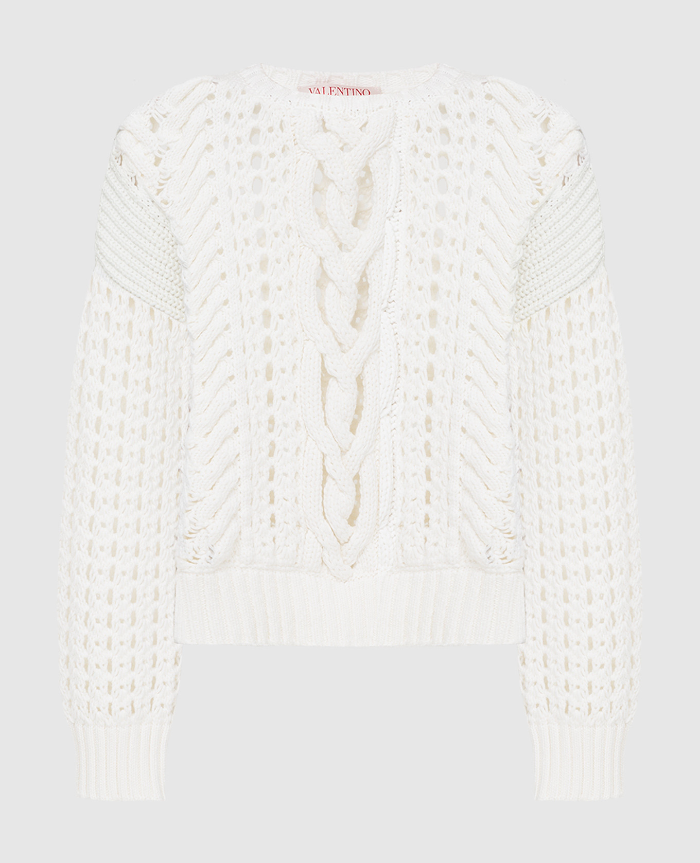 Белый ажурный свитер