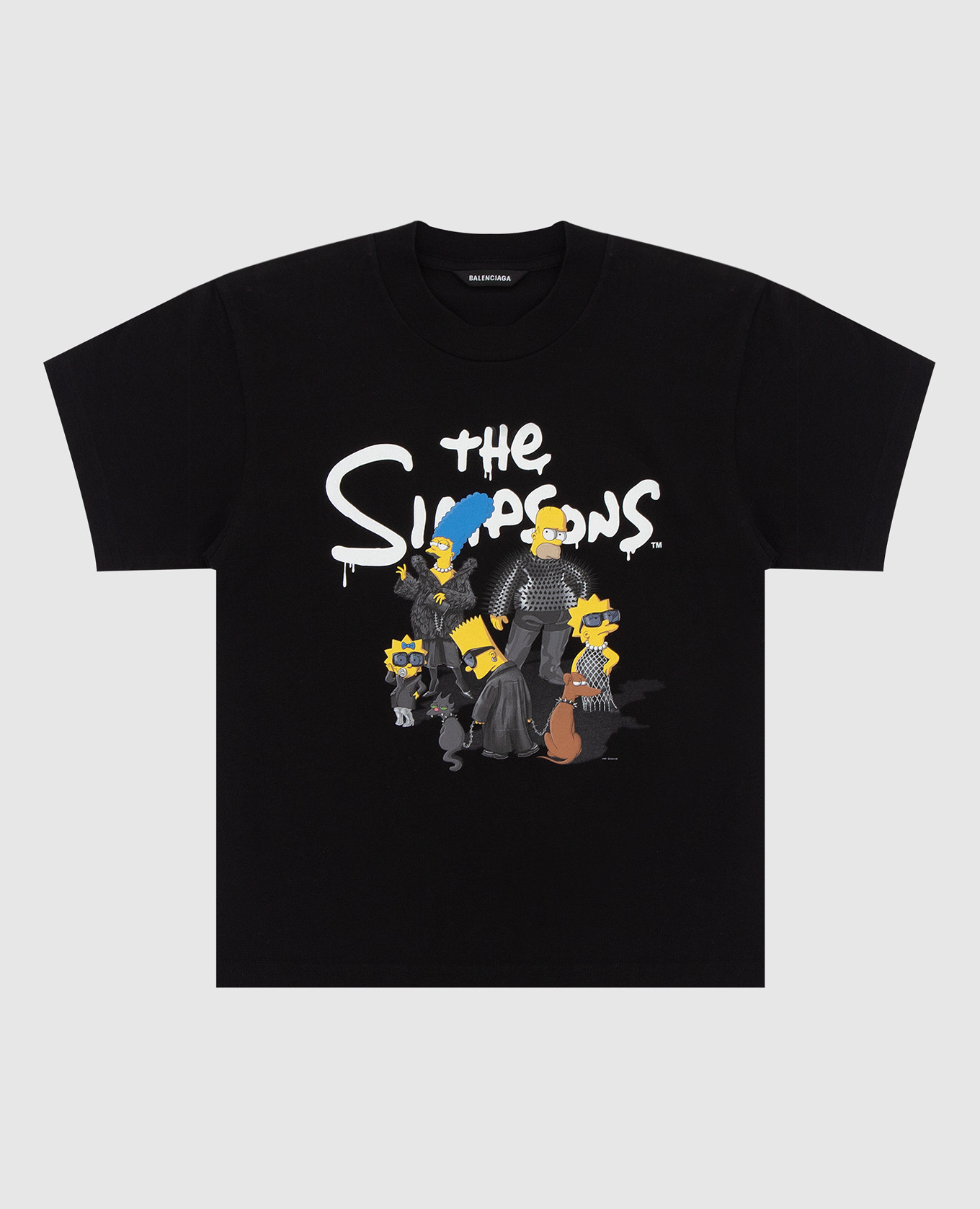 Детская черная футболка с принтом Simpsons