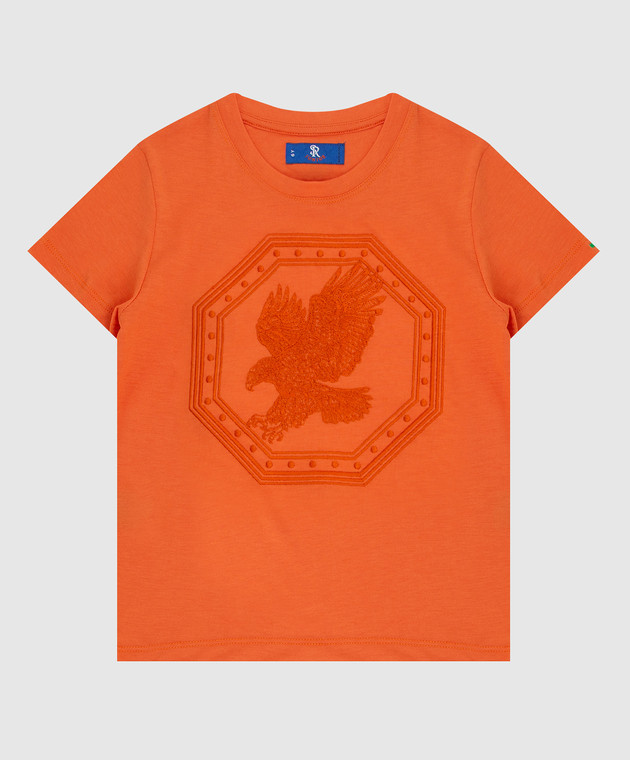 Stefano Ricci Детская оранжевая футболка с эмблемой YNH7400340803