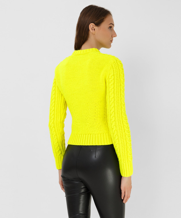 Philosophy di Lorenzo Serafini Неоново-желтый свитер из шерсти в фактурный узор A09257106 изображение 4