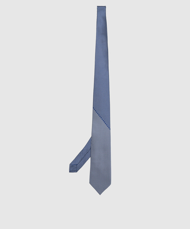 Stefano Ricci Темно-синий шелковый галстук в узор CXDD41072 изображение 3
