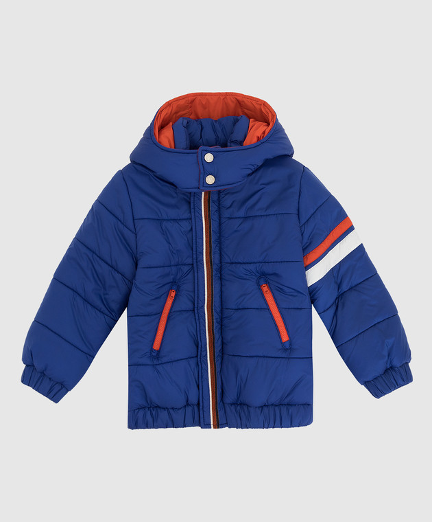 Stefano Ricci Детская синяя куртка с контрастными вставками YAJ6S00020TENYL