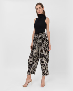Balmain Штани з вовни в візерунок логотипу WF0PQ045W149