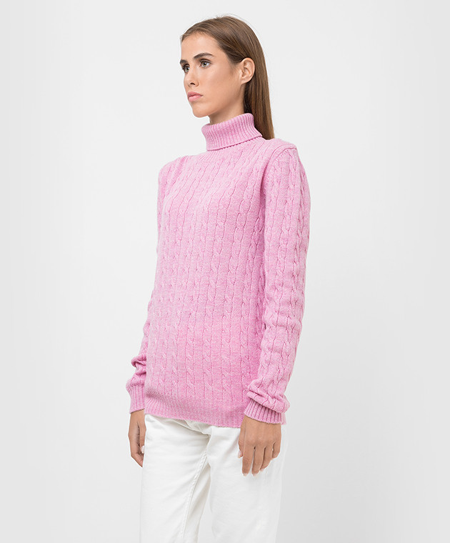 Babe Pay Pls Розовый свитер из шерсти мериноса в узор UFM016 изображение 3