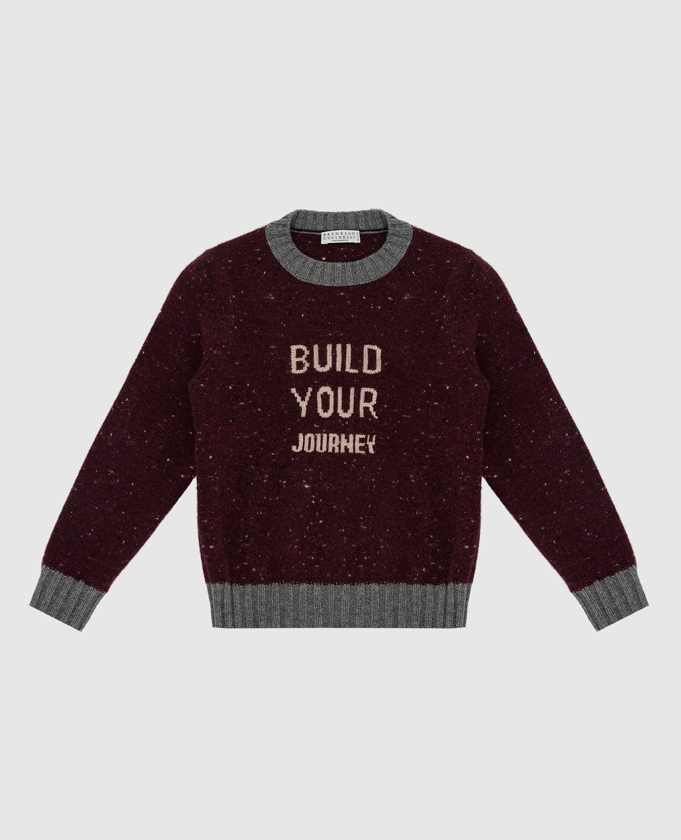 Brunello Cucinelli - Children's burgundy wool and cashmere sweater ...