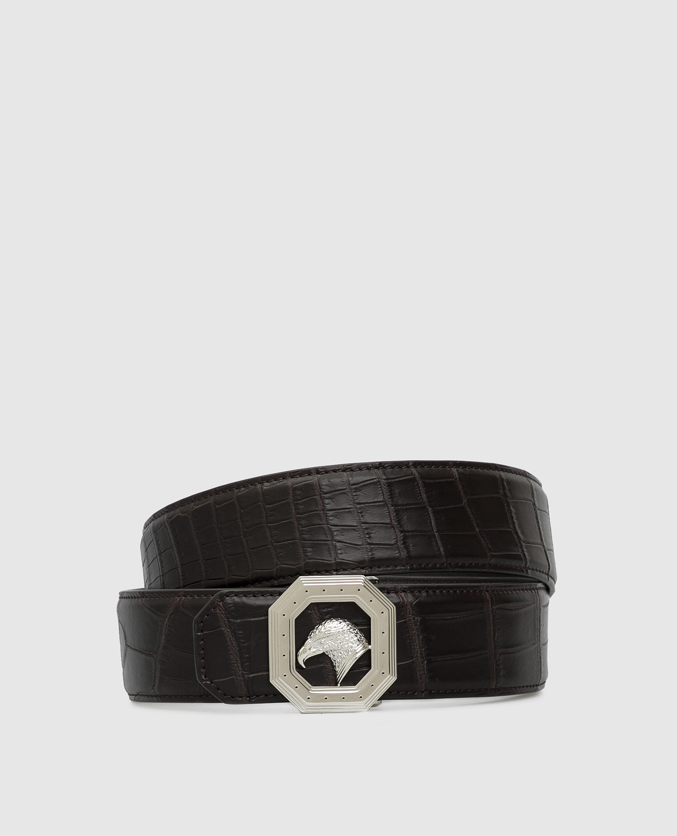 

Ремень ручной работы из крокодиловой кожи, Тёмно-коричневый, Ремни и подтяжки