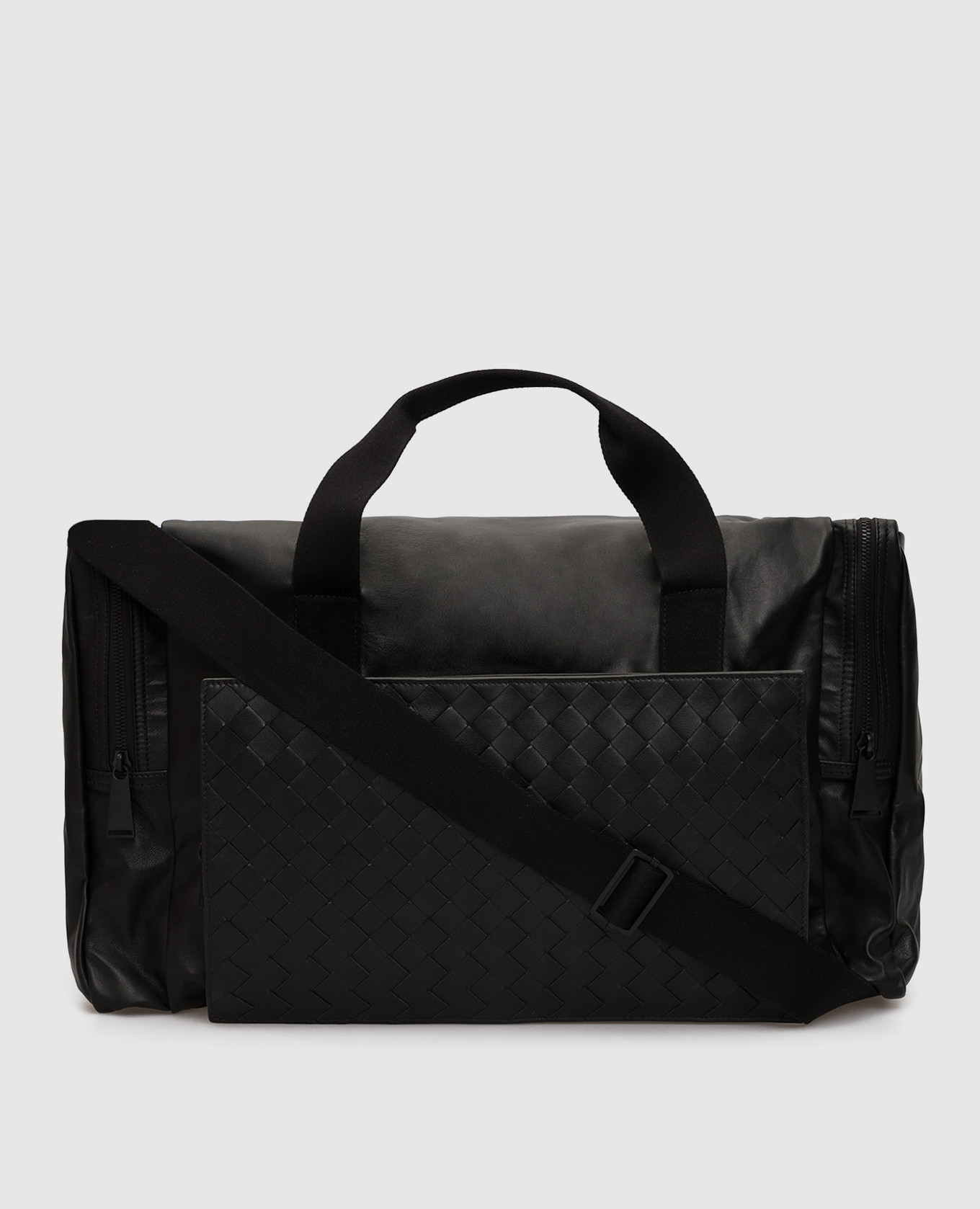 

Черная кожаная дорожная сумка Bottega Veneta, Черный, Сумки
