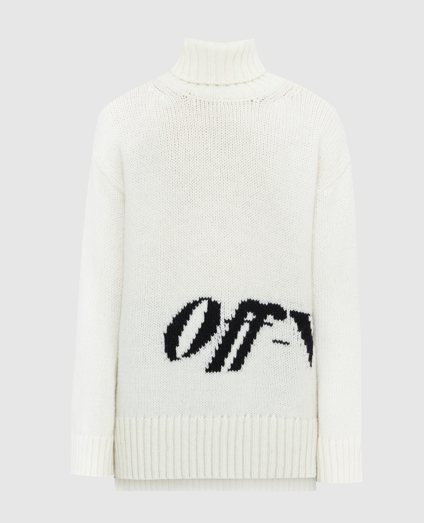 

Светло-бежевый свитер с узором и разрезами Off-White, Свитера
