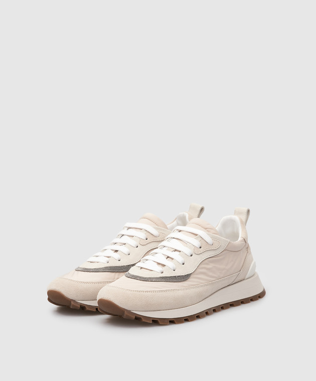 Brunello Cucinelli Кросівки із замшевими вставками та ланцюжками MZSFG2193 зображення 3