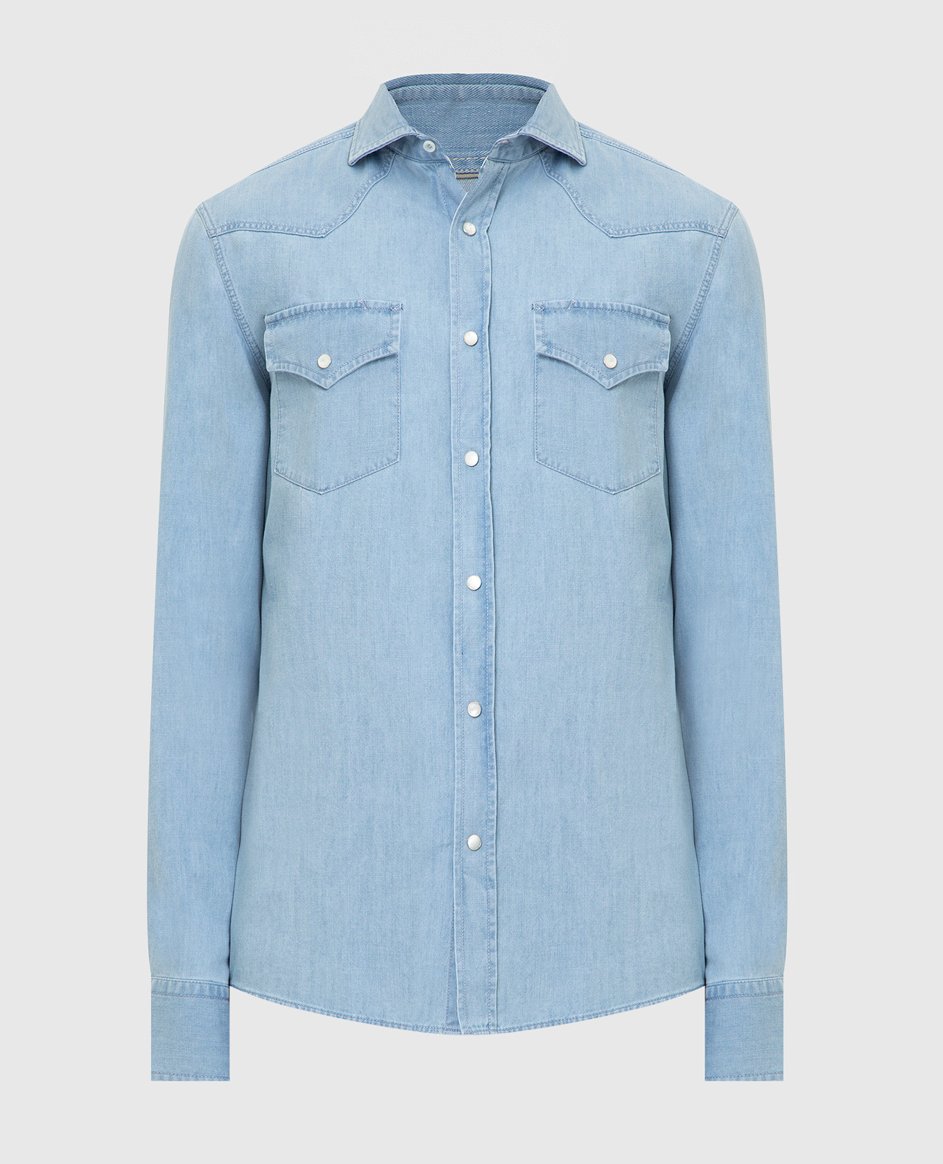 

Голубая джинсовая рубашка, Голубой, Рубашки