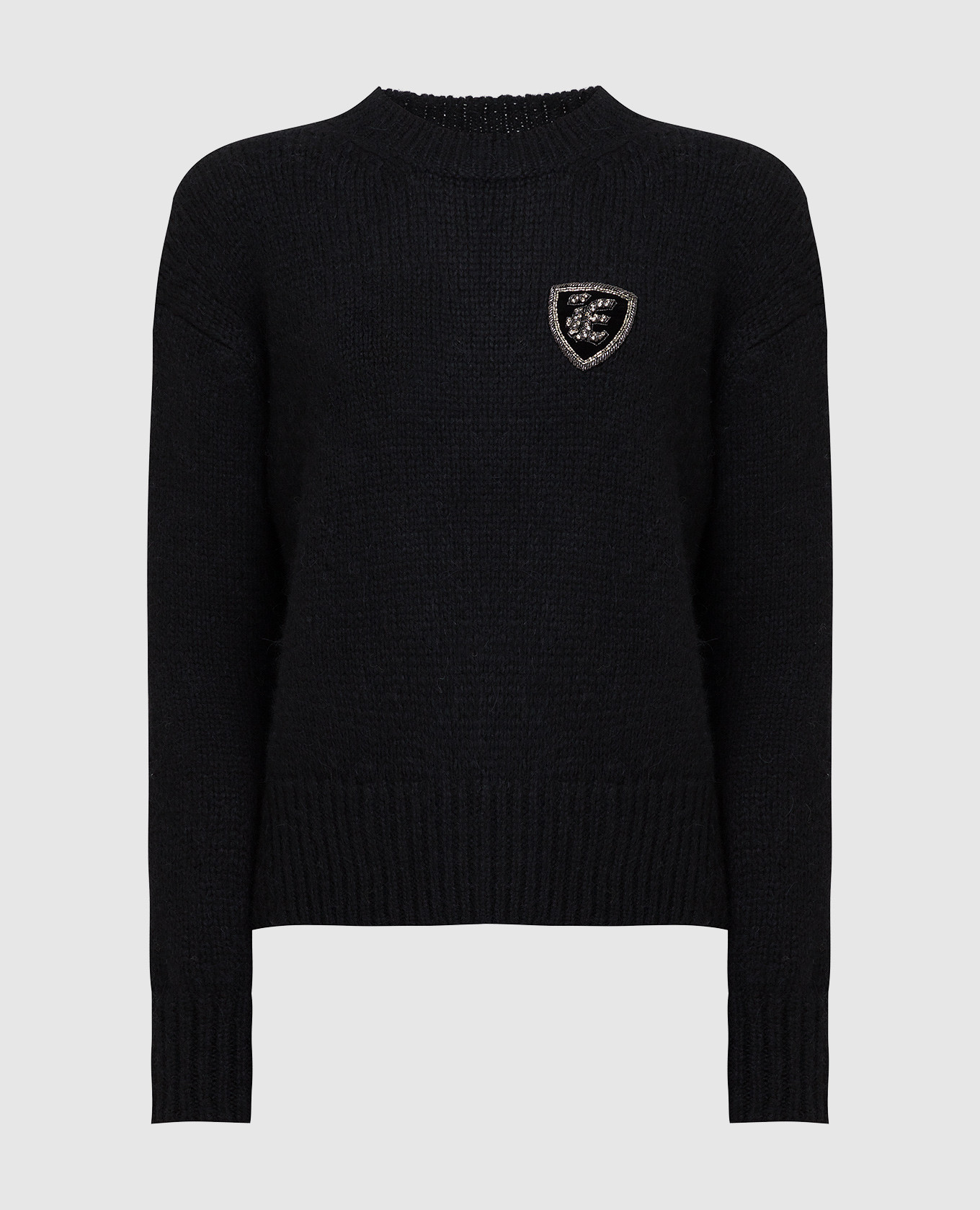 

Свитер с аппликацией эмблемы Ermanno Scervino, Черный, Свитера