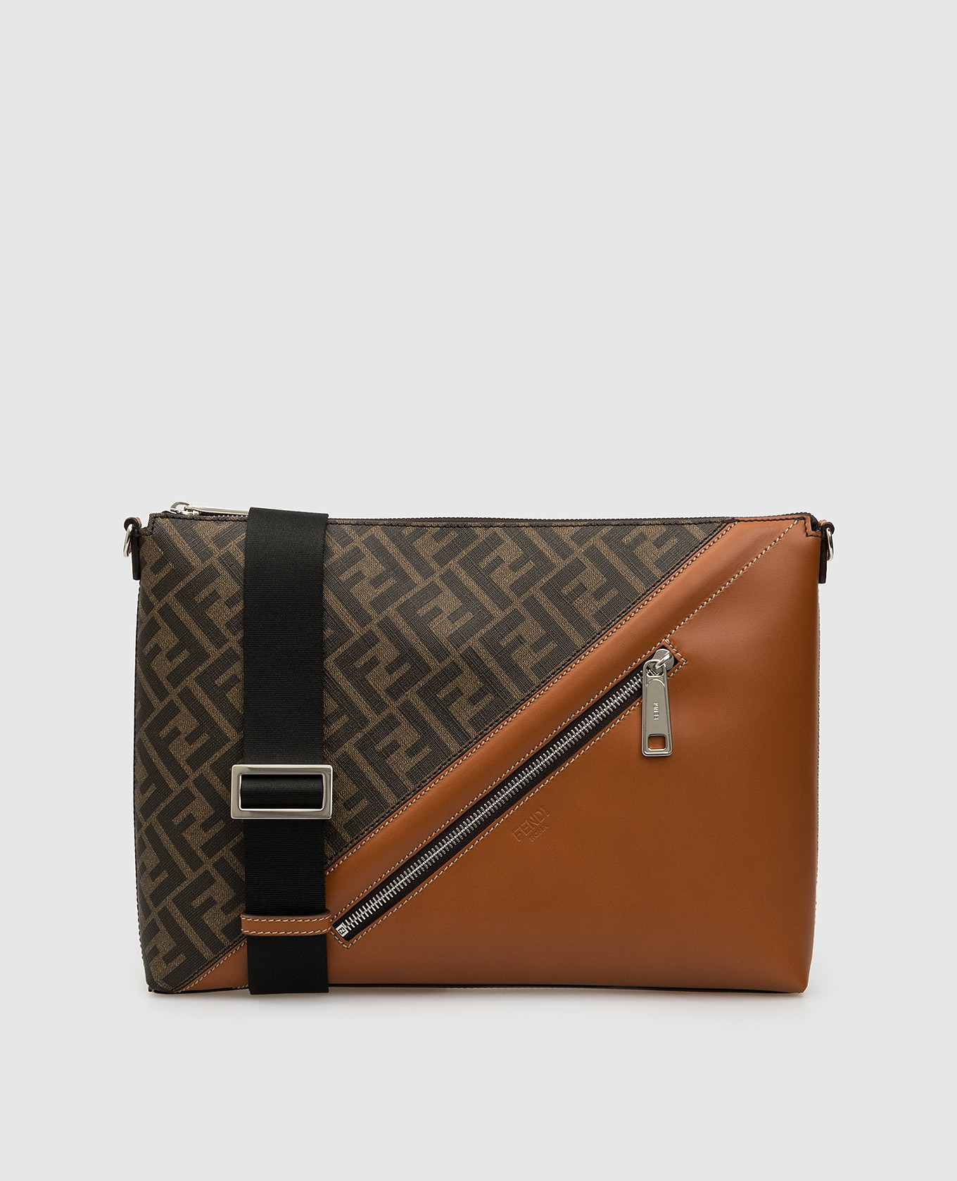 

Сумка-мессенджер с узором FF Fendi, Светло-коричневый, Сумки