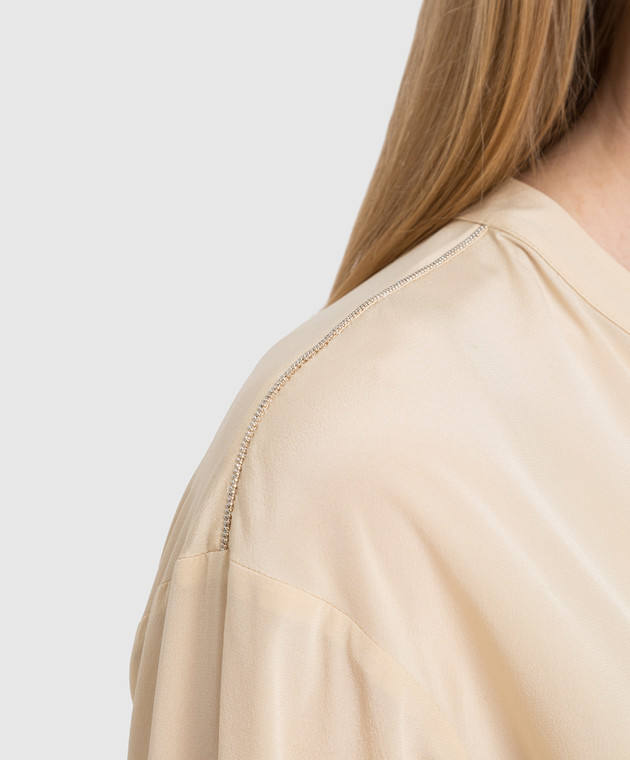 Peserico Бежевая блуза из шелка S0657507325 изображение 5
