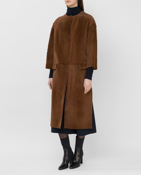 Via Cappella Бежева шуба з хутра кенгуру K11416130KANGAROO