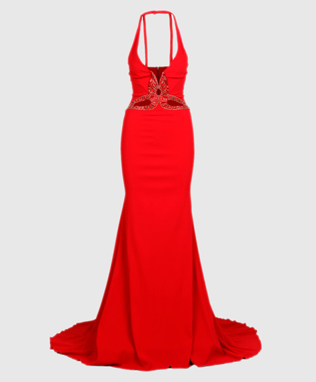 Roberto Cavalli Красное платье со шлейфом XPR184