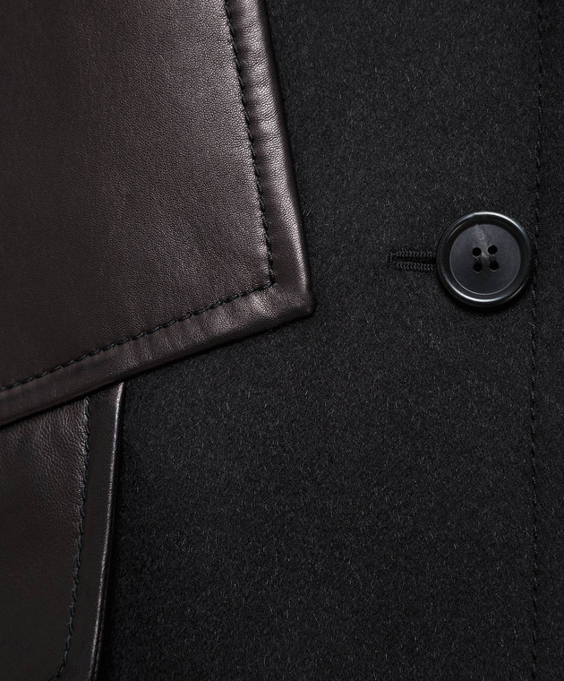 Prada Чорне пальто з вовни P689IE1THN зображення 5