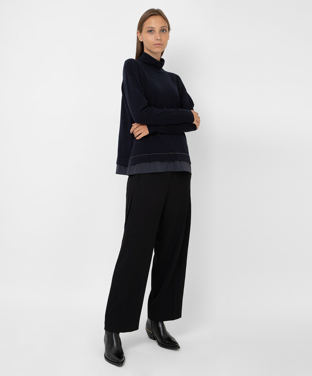 Peserico Темно-синий свитер шерсти, шелка и кашемира S89240F12D9018 изображение 2