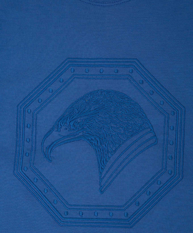Stefano Ricci Детская синяя футболка с вышивкой YNH7200480803 изображение 3