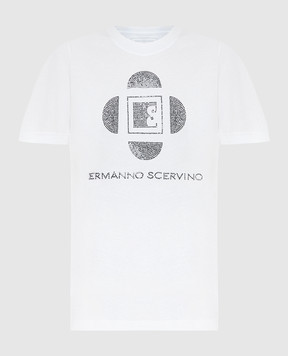 Ermanno Scervino Белая футболка с кристаллами D385L308CTUER